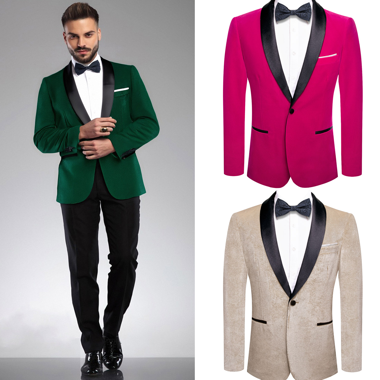Men Formal Wear Without Suit - 싱글 브레스티드 패턴 (보타이 없음) 수트