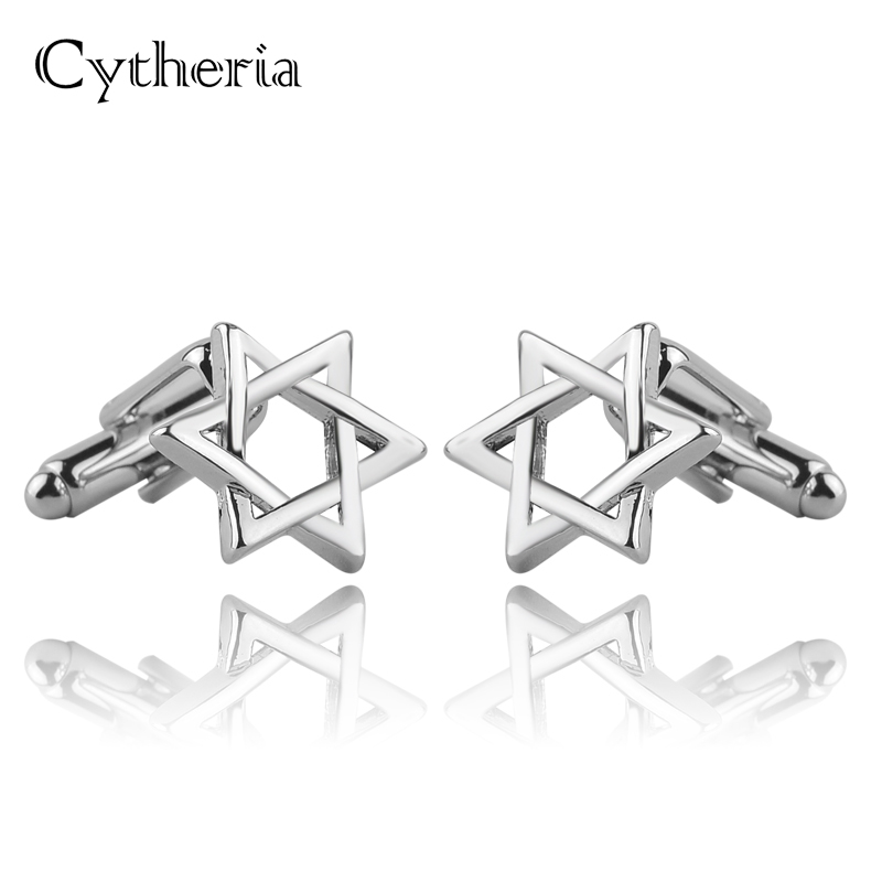 Dress Shirt French Cuff - 남성용 육각형 스타 커프스 단추 트렌디