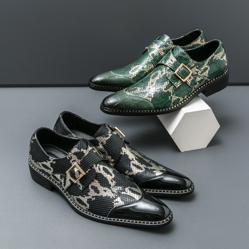 레트로 클래식 르푸 신발 남성 PU 블랙 그린 스플라이 - Men Formal Wear Brands 리뷰 및 가격