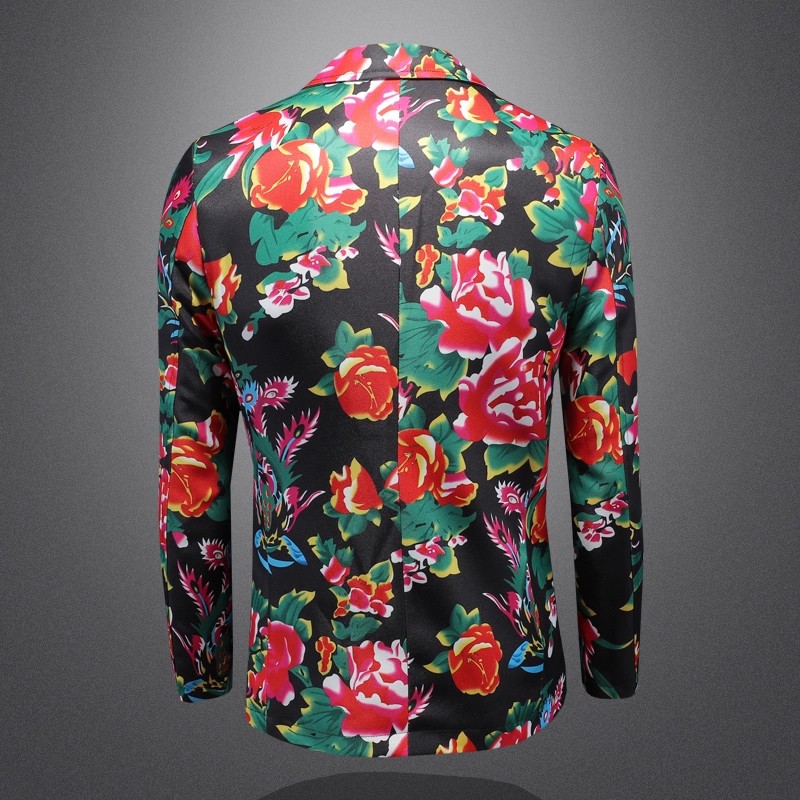중국풍 동북풍 큰 꽃무늬 남성 슬림핏 정장 캐주얼 무대 - Large Men Formal Wear 리뷰 및 가격