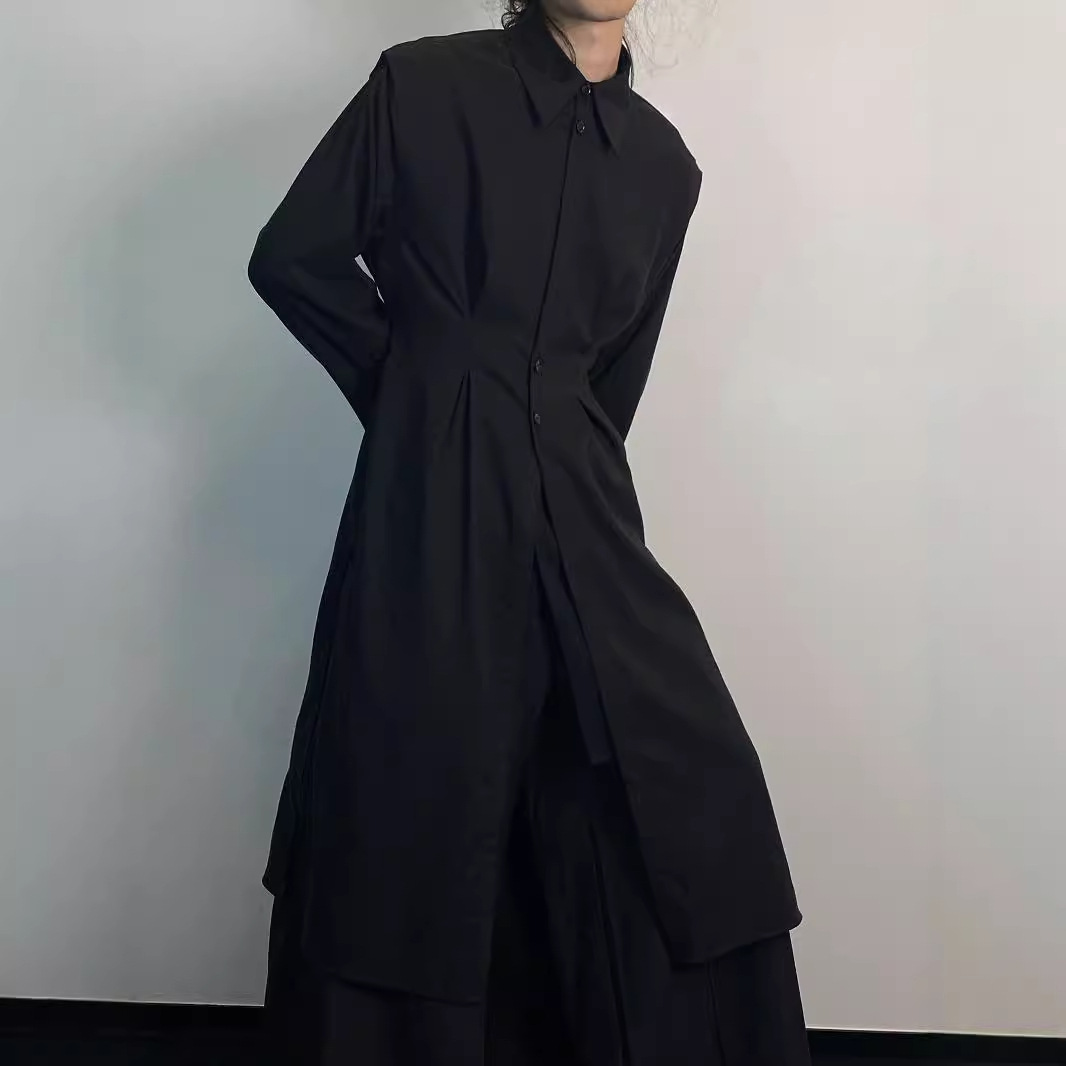 Y2K 고딕 트렌치코트 남성 다크 아카데미아 스트리트웨 - Men'S Formal Wear Belt 리뷰 및 가격