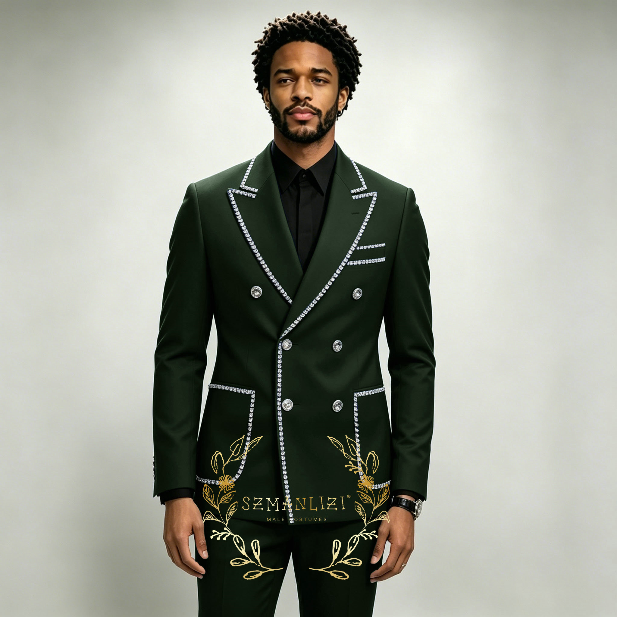 럭셔리 남성 정장 2피스 로얄 블루 크리스탈 피크드 라 - Men Formal Wear For Wedding 리뷰 및 가격