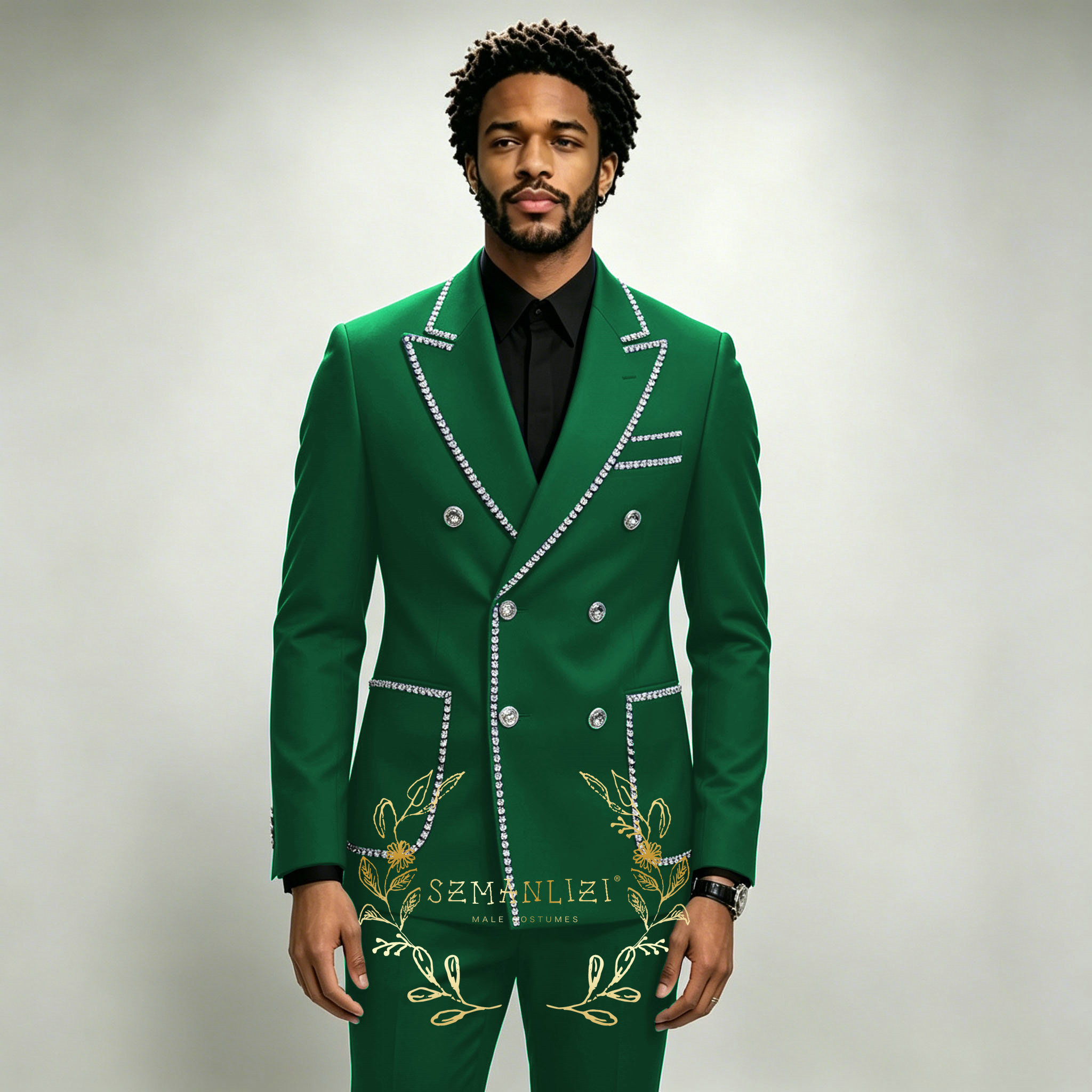 럭셔리 남성 정장 2피스 로얄 블루 크리스탈 피크드 라 - Men Formal Wear For Wedding 리뷰 및 가격