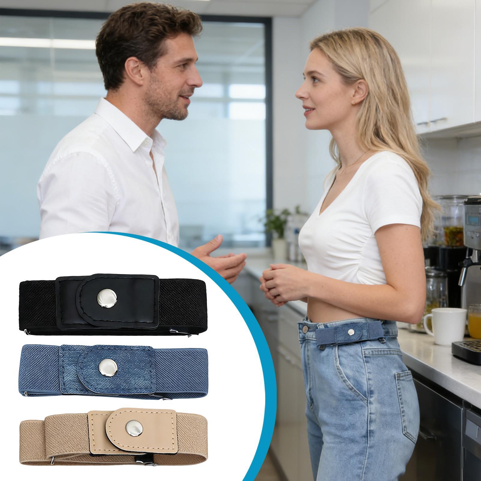 1쌍 버클 없는 벨트 여성용 탄성 조절 가능 스트랩 버 - Men'S Formal Wear Belt 리뷰 및 가격