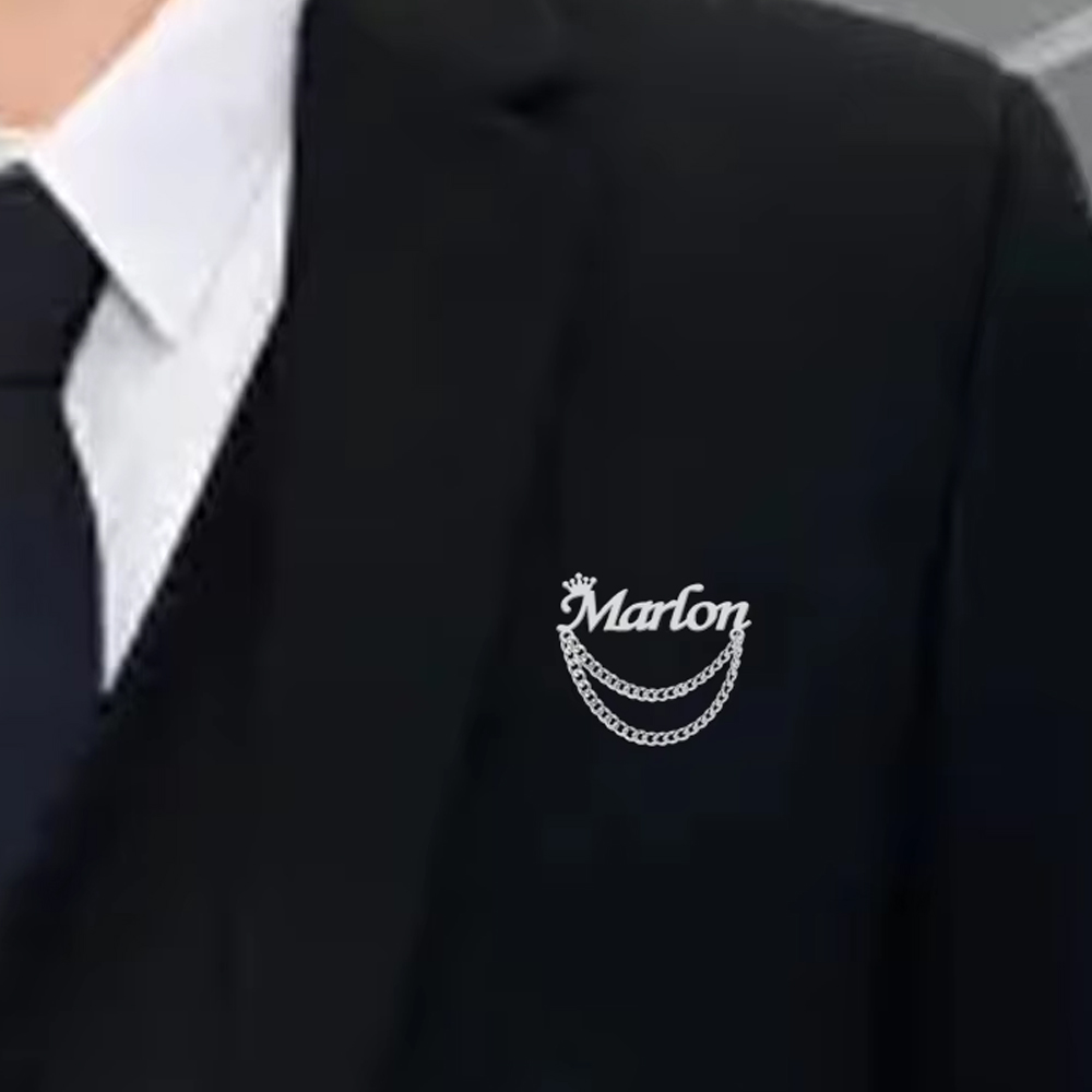 개인화된 이름 브로치 맞춤형 크라운 핀 스테인리스 스틸 - Tuxedo Lapel Pin 리뷰 및 가격