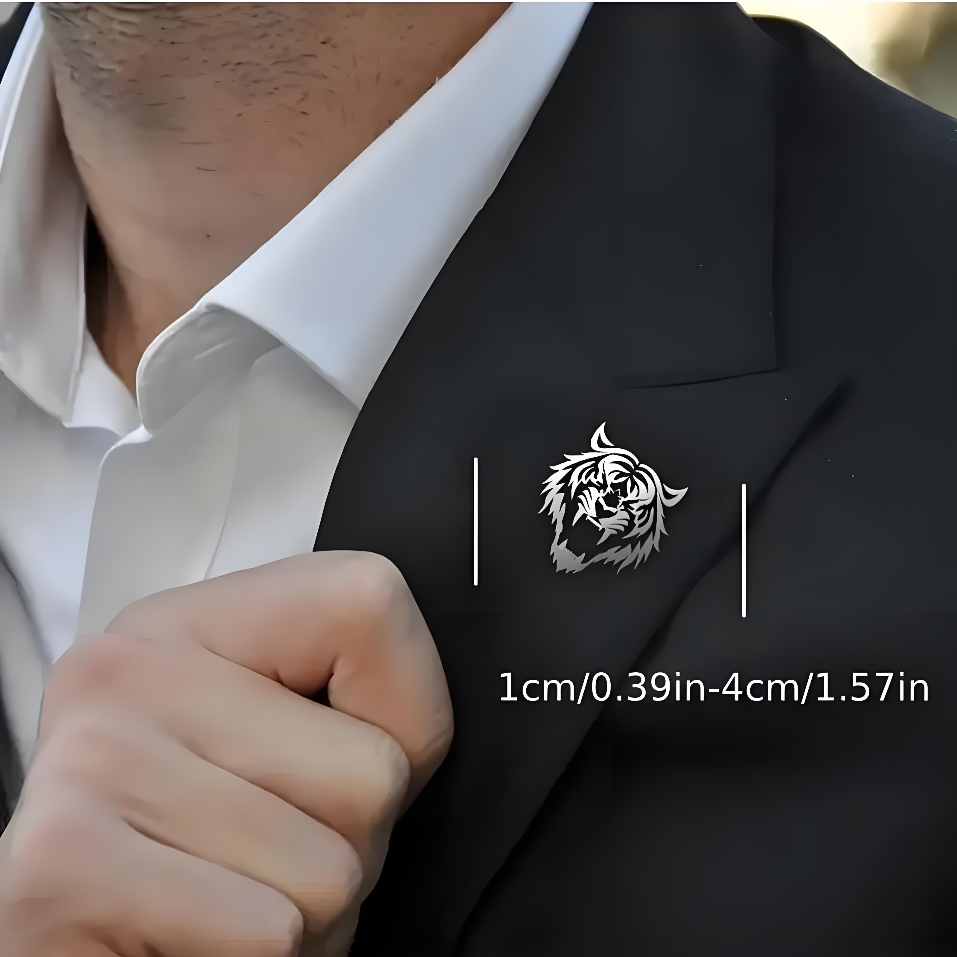 남성용 스테인레스 스틸 호랑이 머리 옷깃 핀, 중공 디 - Tuxedo Lapel Pin 리뷰 및 가격