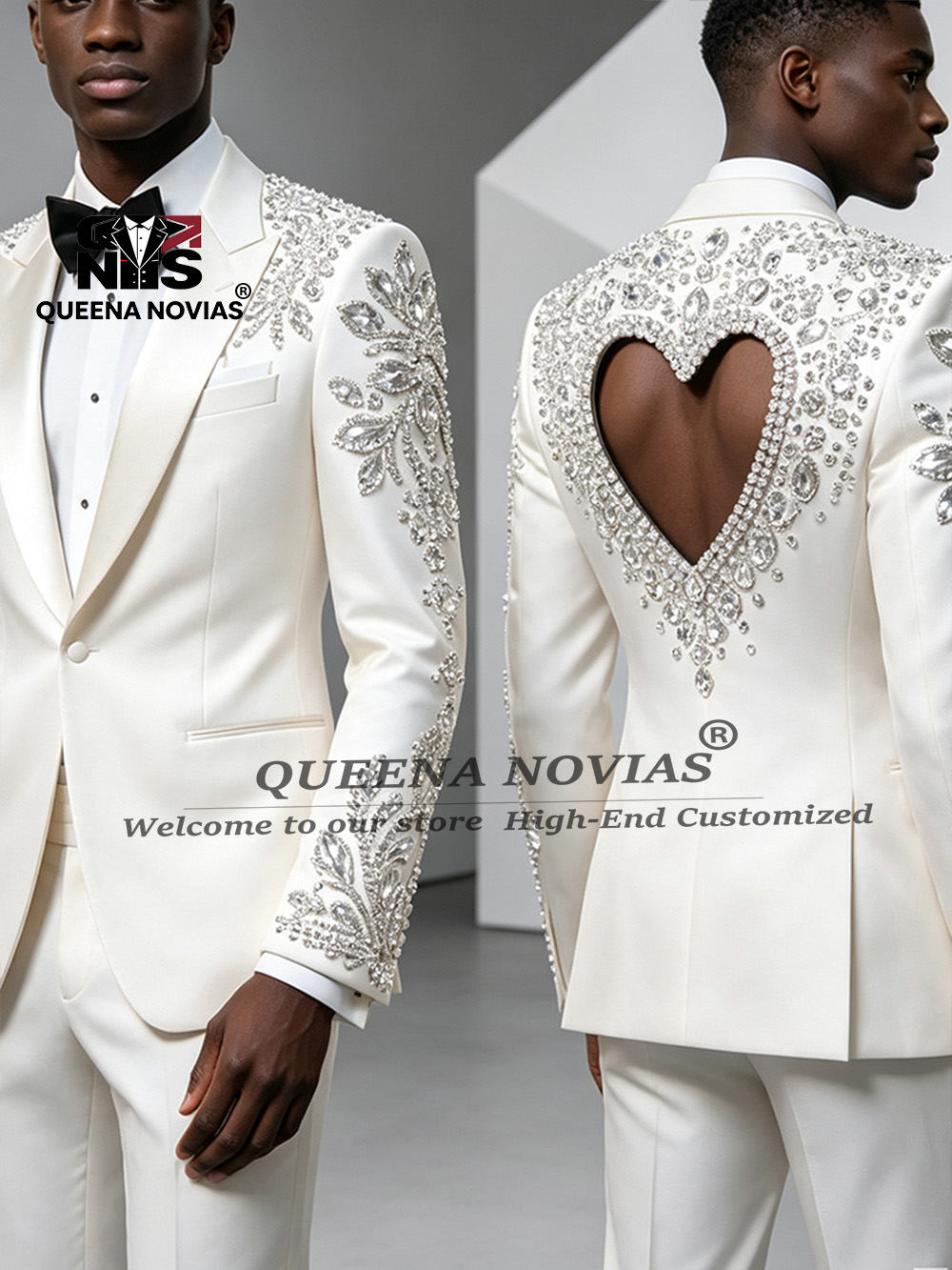 맞춤형 비즈니스 정장 남성 포멀웨어 보석 장식 프롬 블 - Men Formal Wear Without Suit 리뷰 및 가격