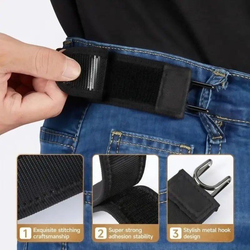 핫 유니섹스 버클리스 탄성 벨트 - 금속 후크 및 벨크 - Men'S Formal Wear Belt 리뷰 및 가격