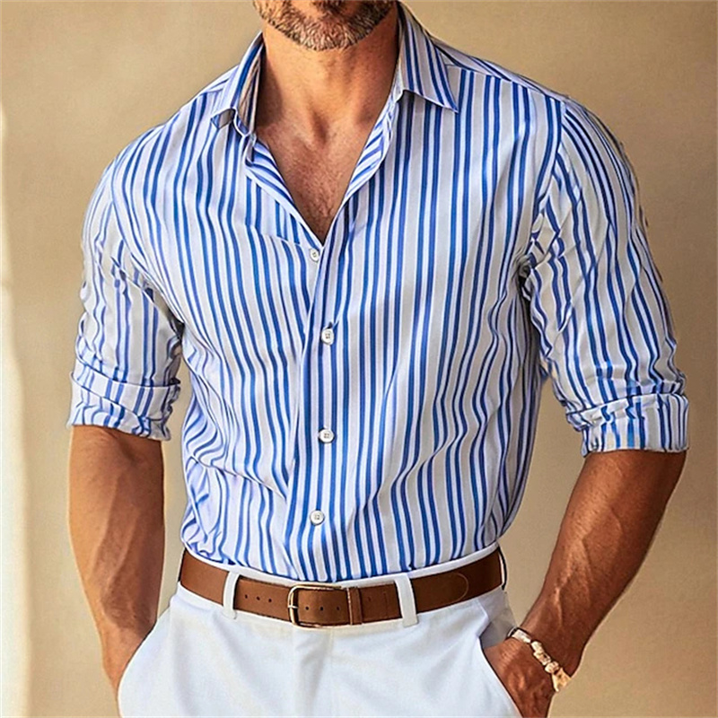 10가지 색상 남성 정장 라펠 버튼다운 스트라이프 칼라 - Large Men Formal Wear 리뷰 및 가격